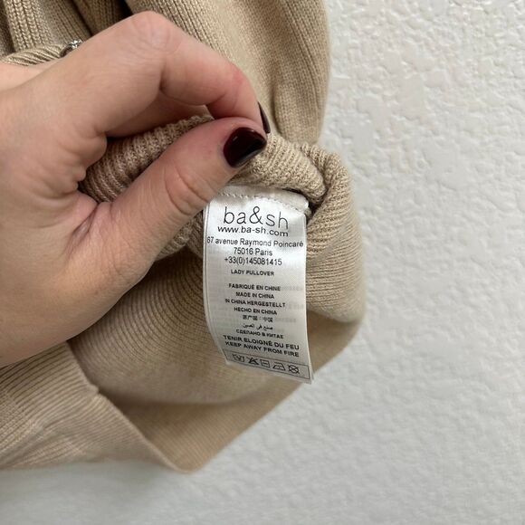 Women's Cream Sweater with Puff Sleeves - Picture 5 of 6